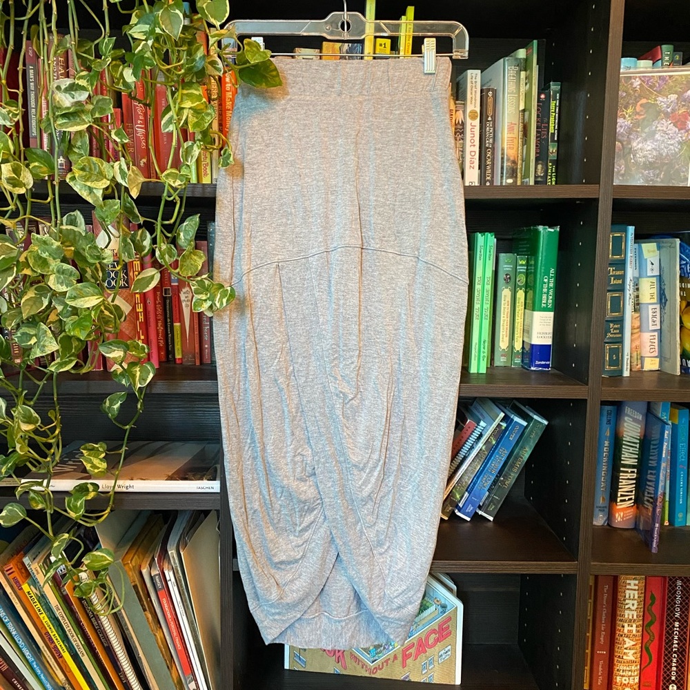 Green Envelope Grey Skirt